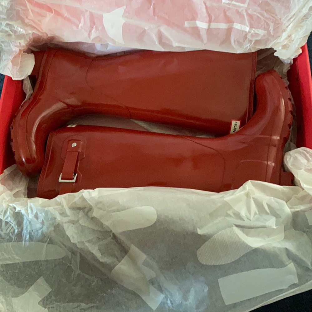 Hunter Red tall rain boots